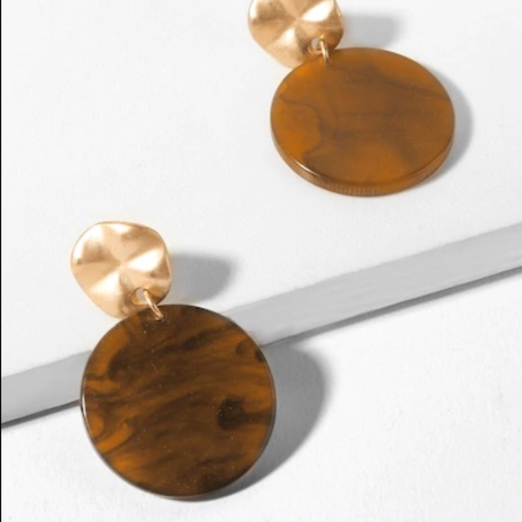 Anthropologie Jewelry - LAST SET SALE Amber + Gold Stud Drop Earrings